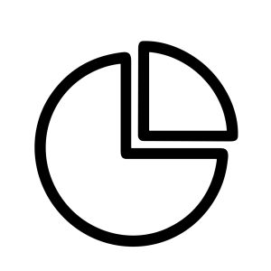 Minimalist Line Art Circle Pie Chart Segment Data Visualization Icon