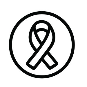 Minimalist Line Circle Ribbon Awareness Symbol Campaign Charity Icon Graphic