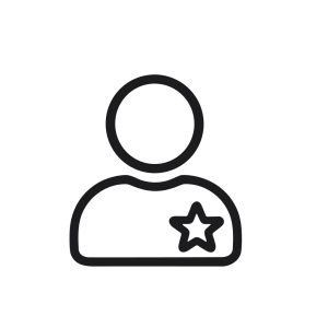 Minimalist Lineart User Profile Star Badge Interface Element Icon