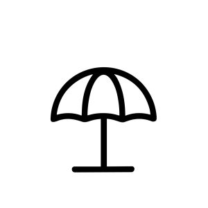 Simple Line Art Umbrella Shape Summer Beach Accessory Icon