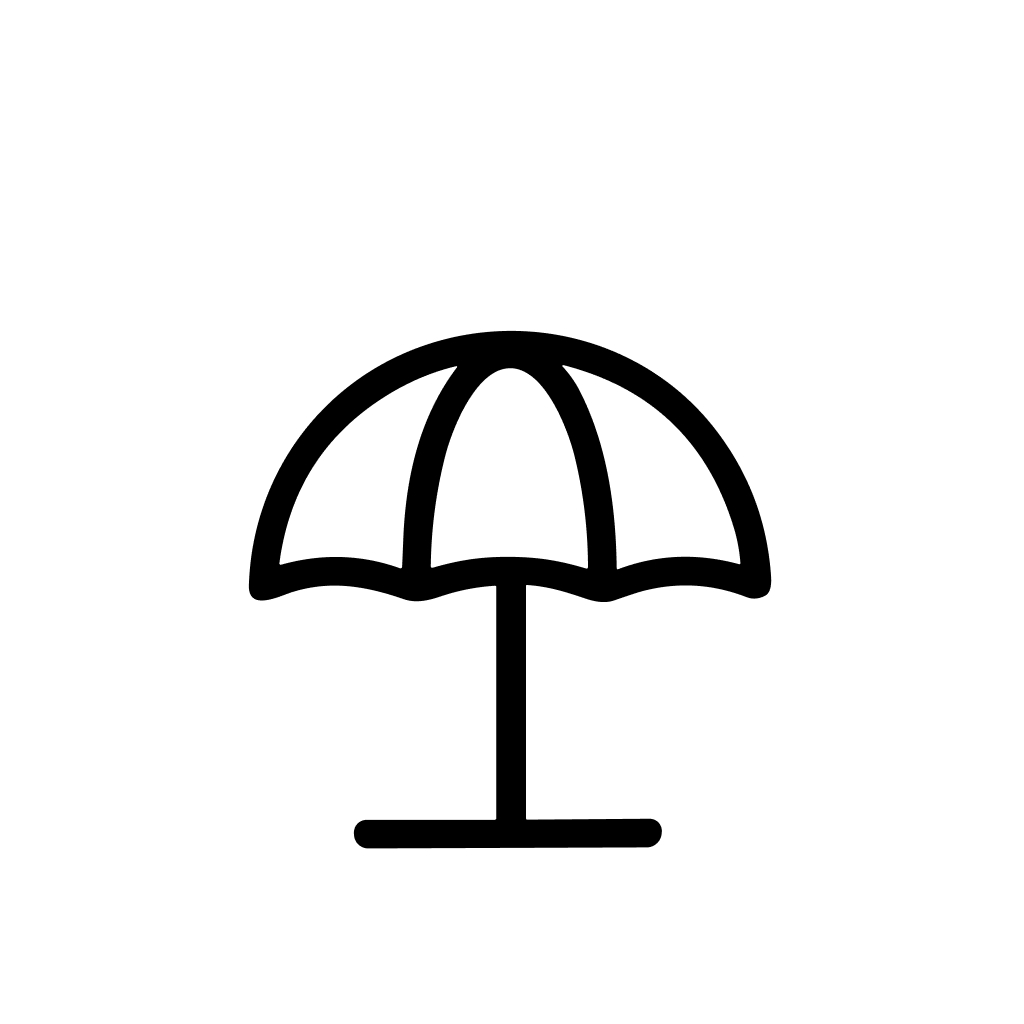 Simple Line Art Umbrella Shape Summer Beach Accessory Icon