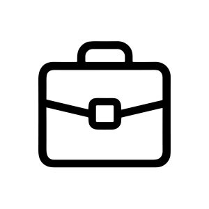 Simple Line Art Briefcase Handle Outline Isolated Business Bag Icon