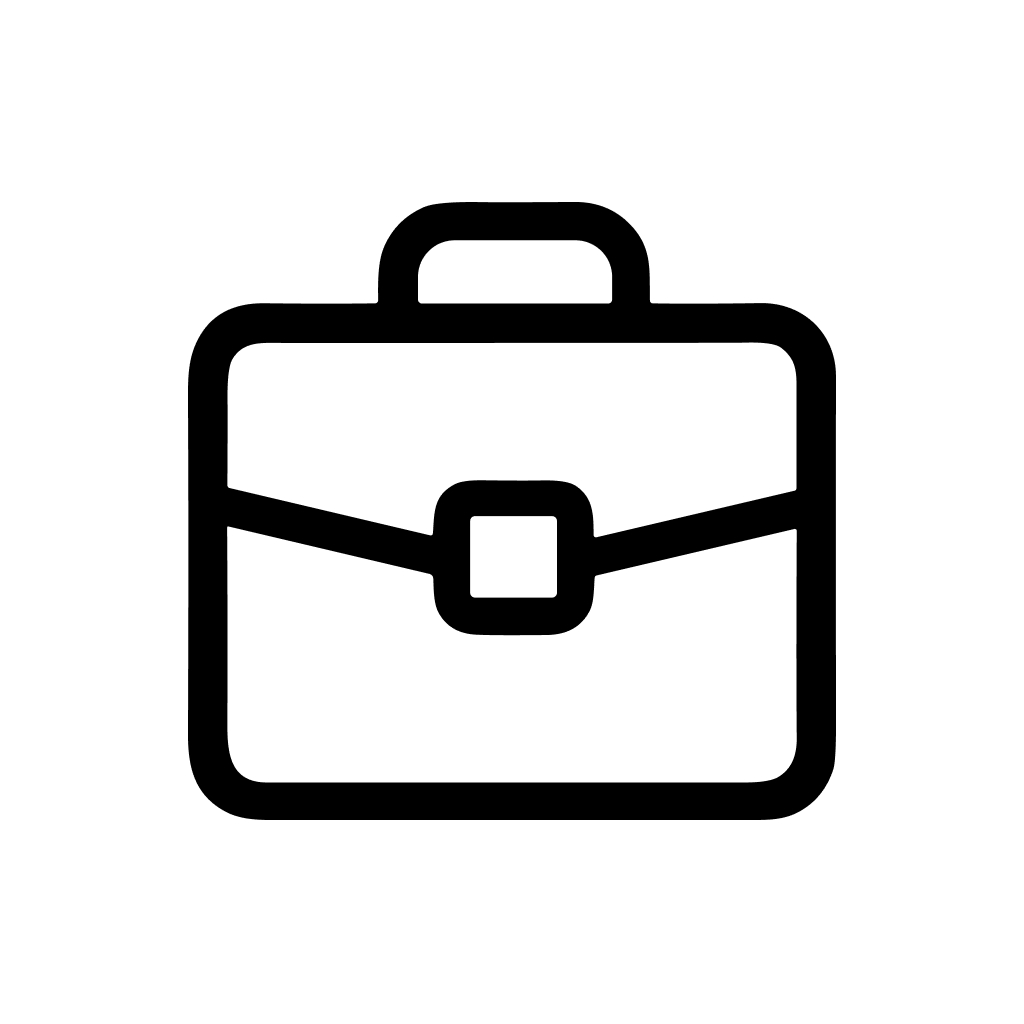 Simple Line Art Briefcase Handle Outline Isolated Business Bag Icon