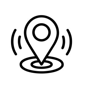 Minimalist Line Style Location Pin Vibration Signal Map Icon