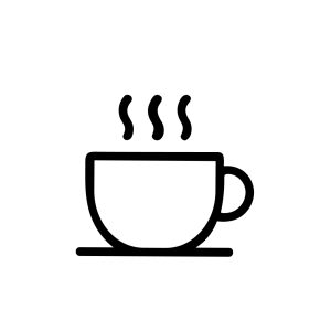Simple Line Art Hot Drink Cup with Steam Icon Illustration