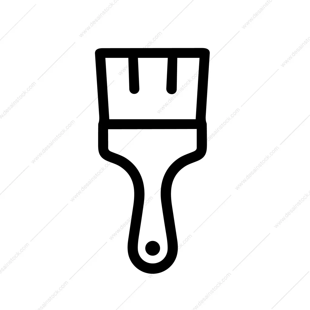 Minimalist Outline Paint Brush Tool for Artistic Expression Icon