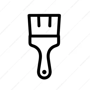 Minimalist Outline Paint Brush Tool for Artistic Expression Icon