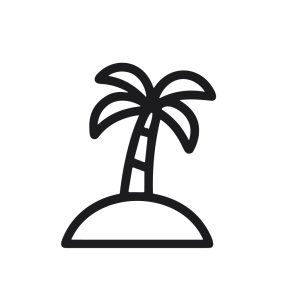 Minimalist Outline Palm Tree Tropical Island Vacation Holiday Icon