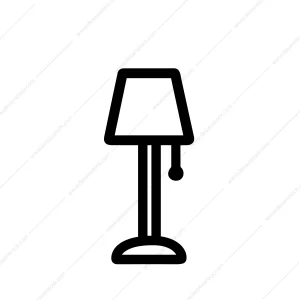 Outline Simple Floor Lamp Icon, Home Interior Lighting Design Element