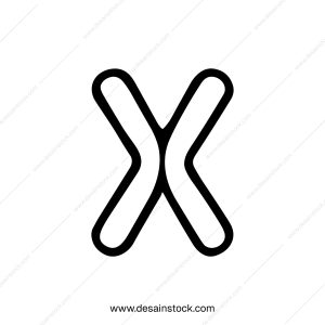 Minimalist Rounded Outline X Shape Line Art Abstract Icon