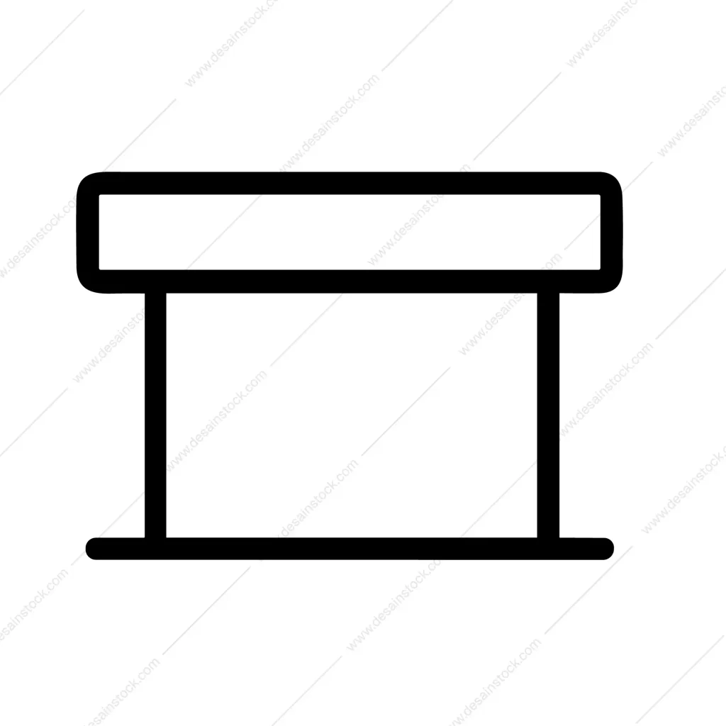 Simple Line Table Minimalist Furniture Interior Decoration Icon