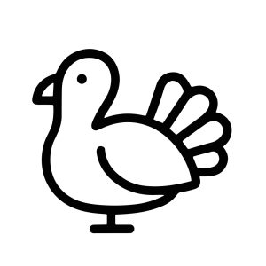 Simple Outline Dove Bird with Tail Feathers Wildlife Animal Icon