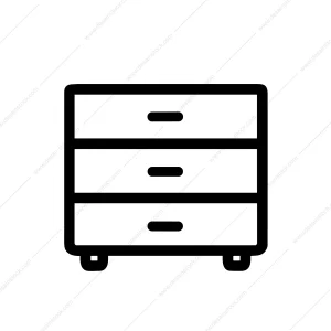 Simple Line Art Dresser Minimalist Illustration Furniture Interior Design