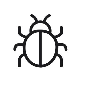 Minimalist Outline Beetle Insect Simple Design Shape Icon Element