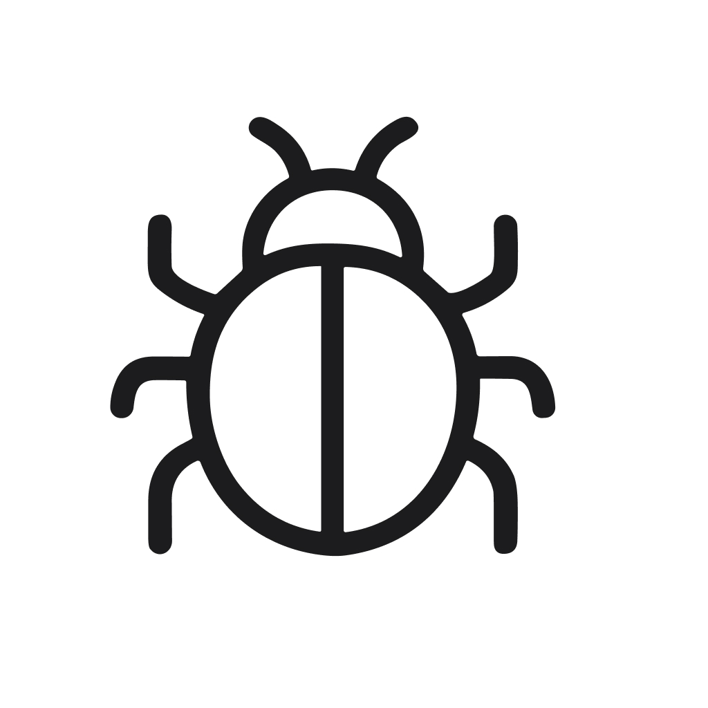 Minimalist Outline Beetle Insect Simple Design Shape Icon Element