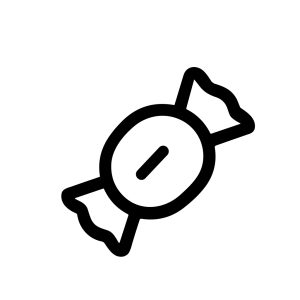 Outline Handdrawn Sweet Wrapped Candy Treat Icon Shape Illustration