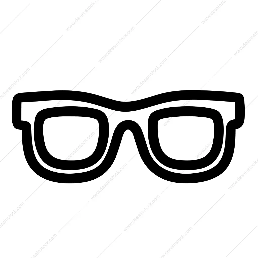 Simple Line Drawing Eyeglasses Spectacles Frame Accessory Style Icon Element