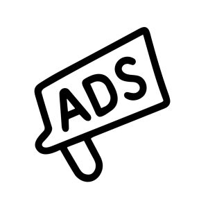 Simple Line Art Advertisement Signage Board Promotion Concept Illustration