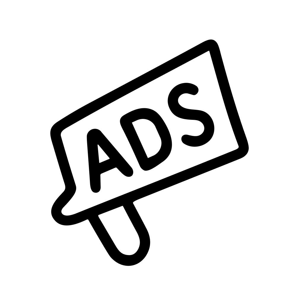 Simple Line Art Advertisement Signage Board Promotion Concept Illustration