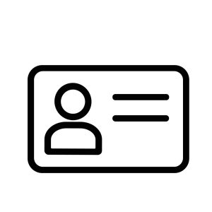 Simple Outline Identification Card Badge with User Icon Symbol