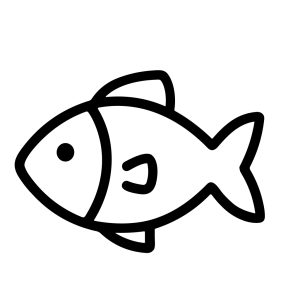 Minimalist Line Art Fish Simple Handdrawn Sea Animal Illustration
