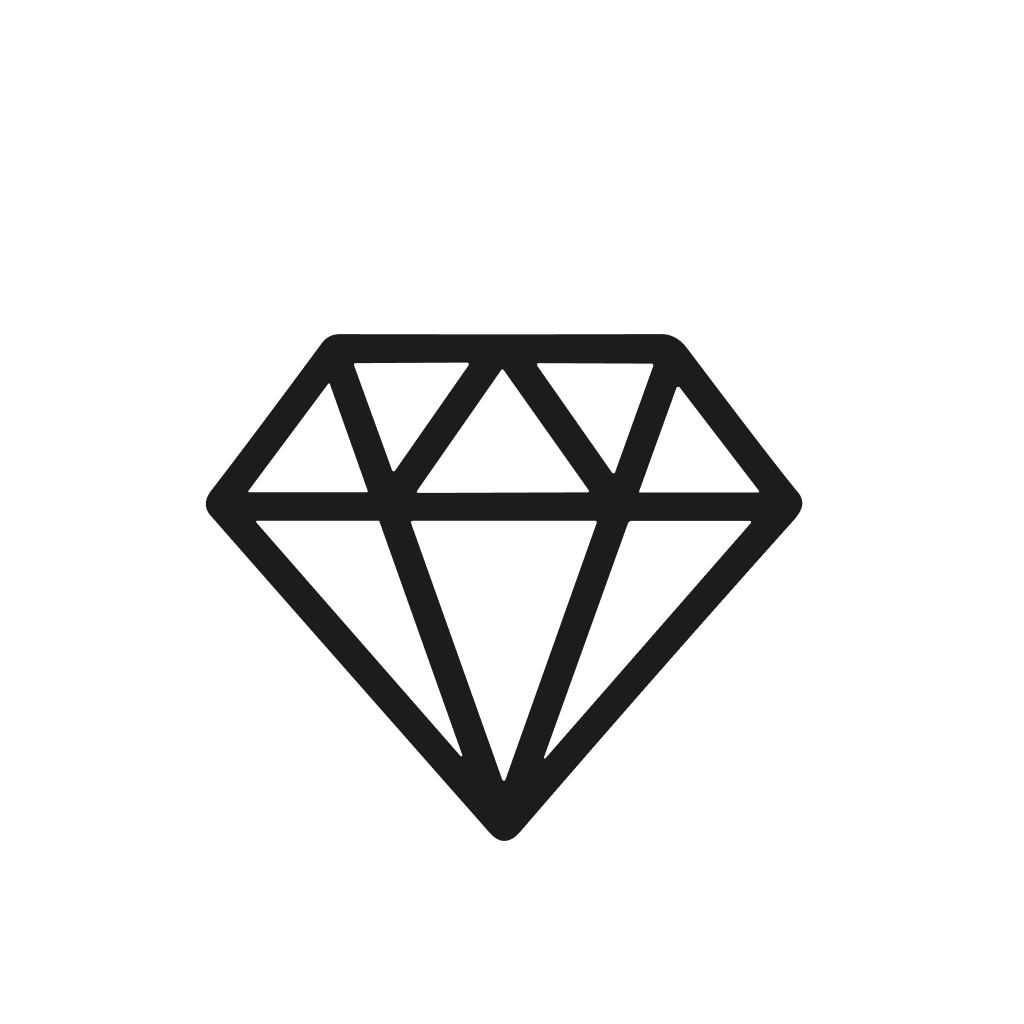 Minimalist Line Drawing Diamond Gemstone Luxury Precious Stone Jewel Icon