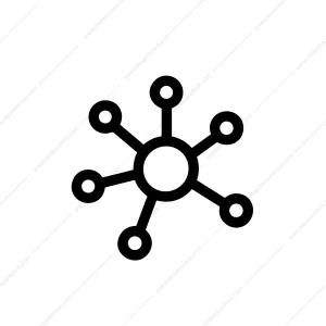 Simple Line Art Molecule Connection Structure Science Chemistry Icon