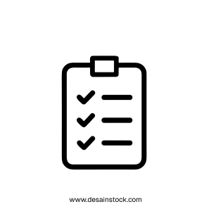 Line Art Detailed Clipboard Checklist Task Management Business Icon