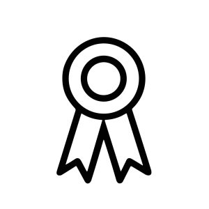 Simple Line Drawing Award Ribbon Badge Achievement Prize Symbol Icon