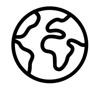 Simple Line Art Globe Illustration Earth Icon World Continent Element