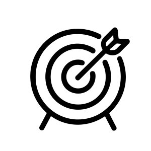 Minimalist Line Art Target with Arrow Goal Achievement Business Icon