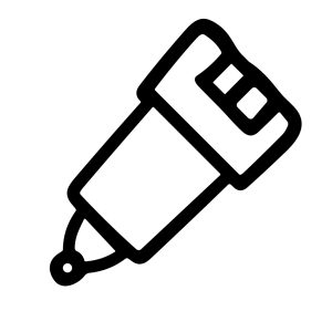Simple Line Art Marker Pen Stationery Supply Graphic Element