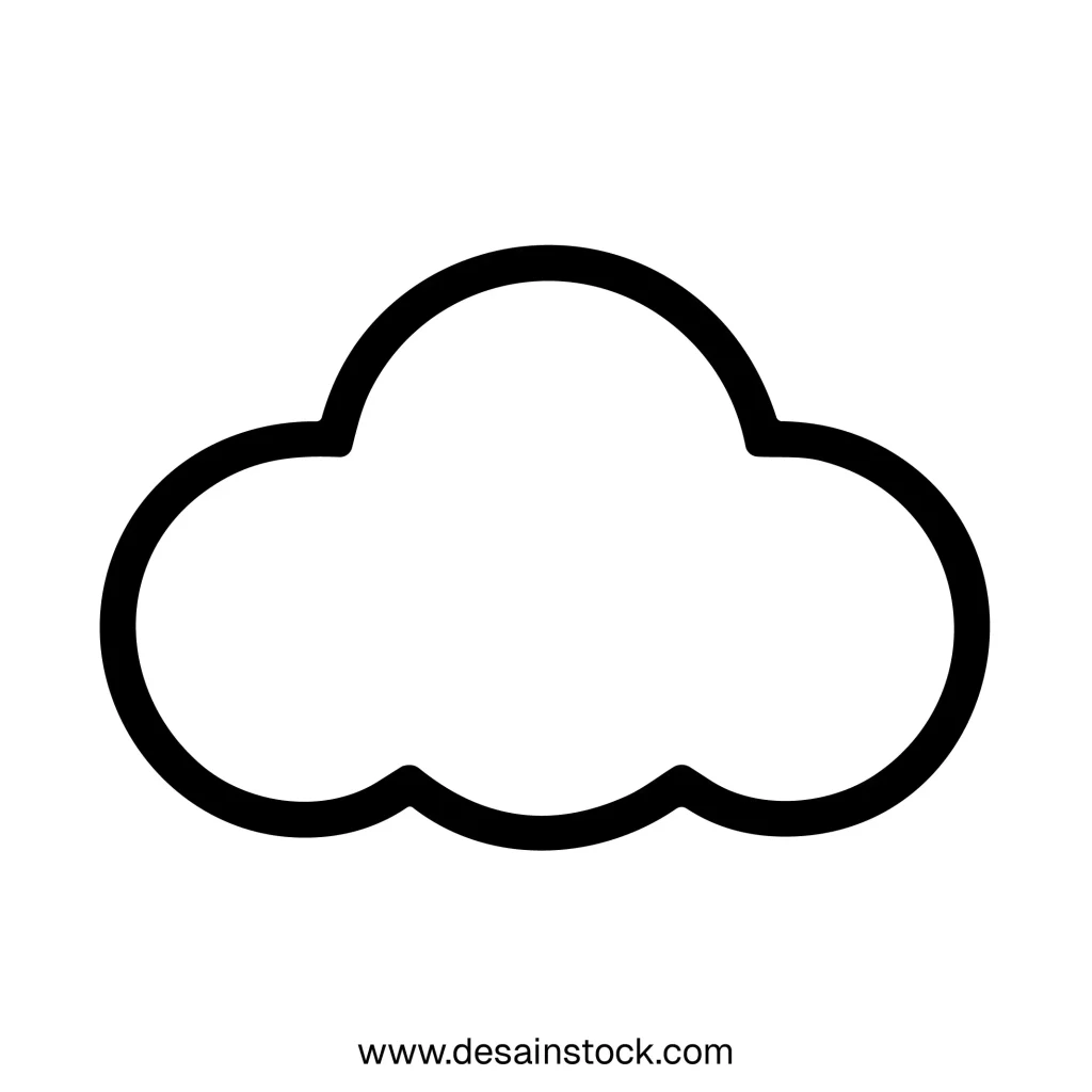 Outline Simple Black Cloud Weather Forecast Symbol Icon Shape Element