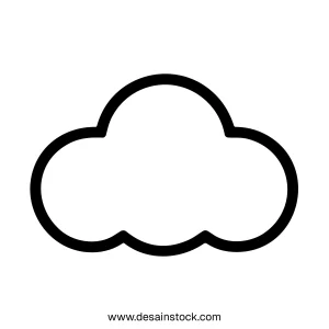 Outline Simple Black Cloud Weather Forecast Symbol Icon Shape Element