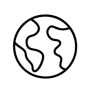 Simple Line Art Globe Earth Outline Geography Shape Icon Element