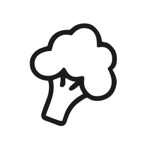 Simple Line Drawing Broccoli Vegetable Ingredient Cooking Element Illustration