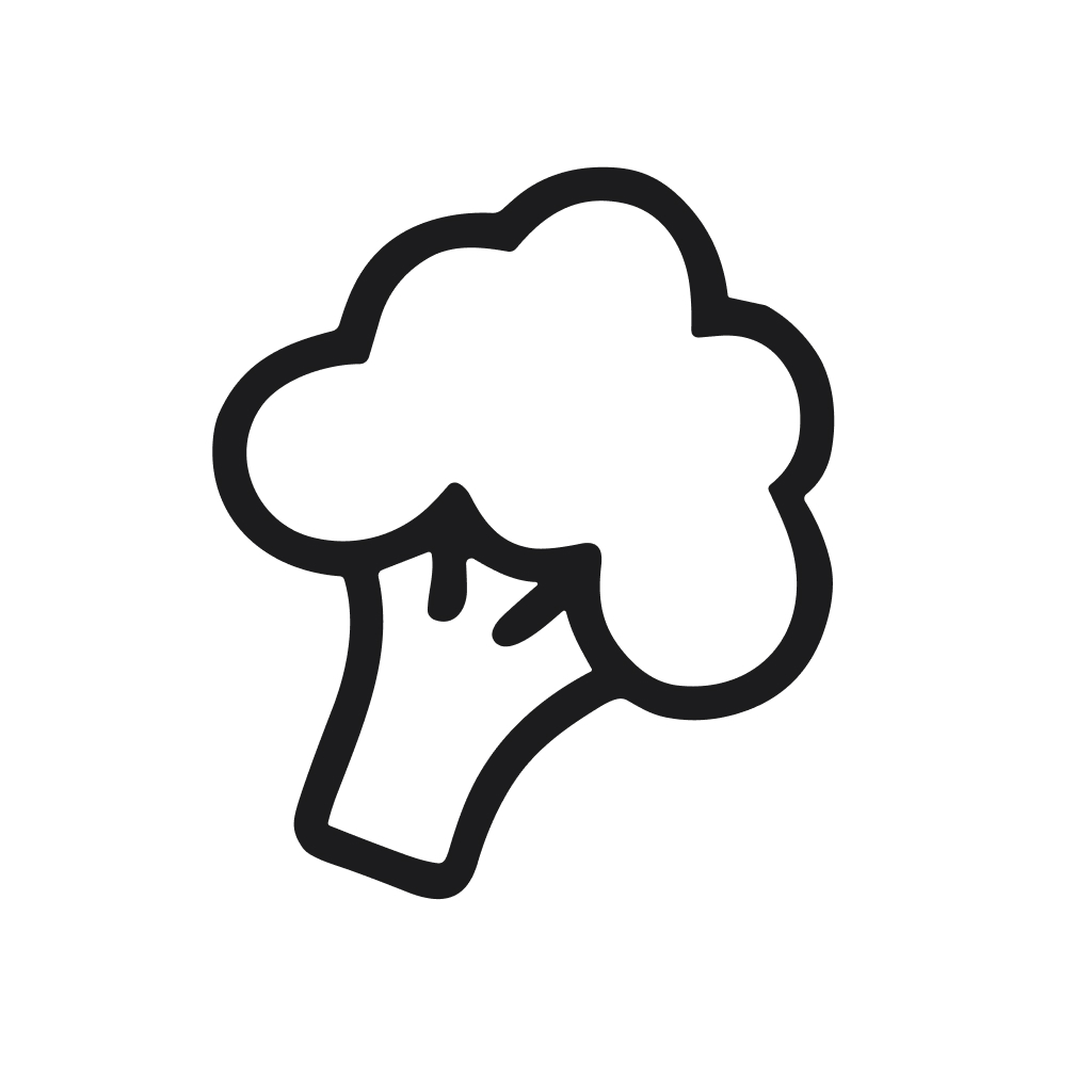 Simple Line Drawing Broccoli Vegetable Ingredient Cooking Element Illustration