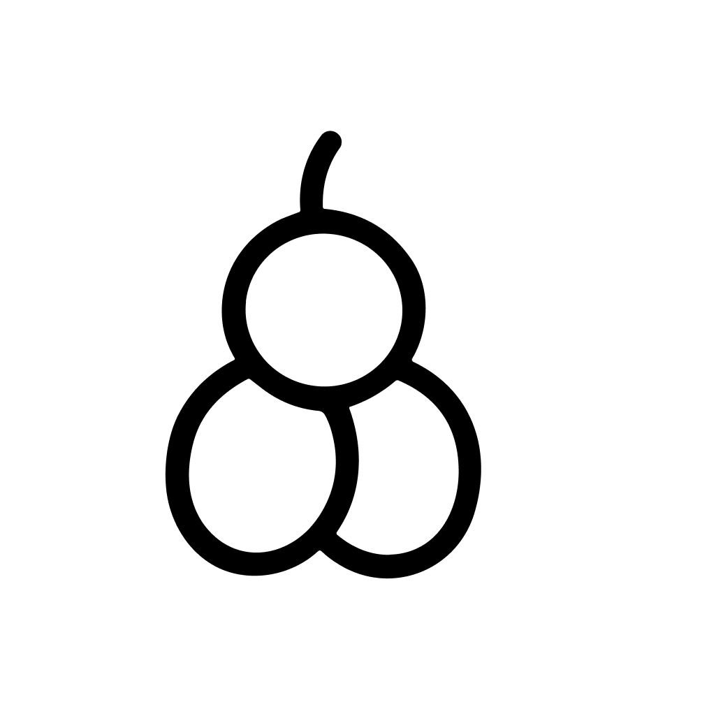 Minimalist Line Art Bunch of Grapes Fruit Outline Icon Design