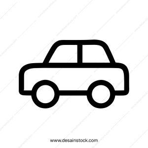 Simple Outline Car Illustration Icon Road Transportation Element