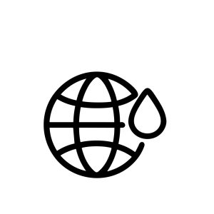Simple Outline Global Water Drop Save Earth Environment Icon Sign