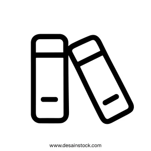 Simple Outline Book Spine Icon Symbol Education or Library Concept