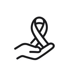 Outline Hand Holding Ribbon Symbol of Solidarity Icon Sign Element