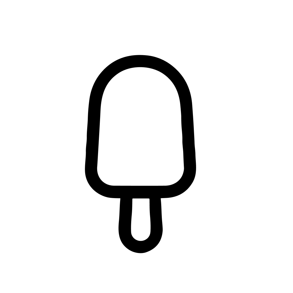 Minimalist Outline Ice Cream Stick Dessert Sweet Treat Icon Symbol