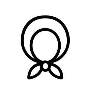 Simple Outline Woman with Headscarf Line Art Traditional Clothing Icon
