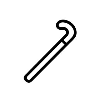 Minimalist Line Hockey Stick Equipment Outline Sport Game Illustration