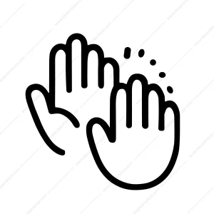 Minimalist Outline Two Hand Clapping Gesture Celebration Icon Illustration