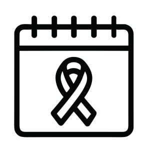 Outline Simple Calendar with Ribbon Symbol Healthcare and Awareness Icon
