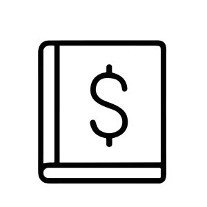 Minimalist Outline Dollar Book Sign Shape Icon for Financial Concept