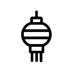 Minimalist Outline Oriental Lantern Hanging Decoration Celebration Culture Icon