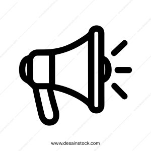 Simple Outline Style Bullhorn Loudspeaker Announcement Icon for Social Media
